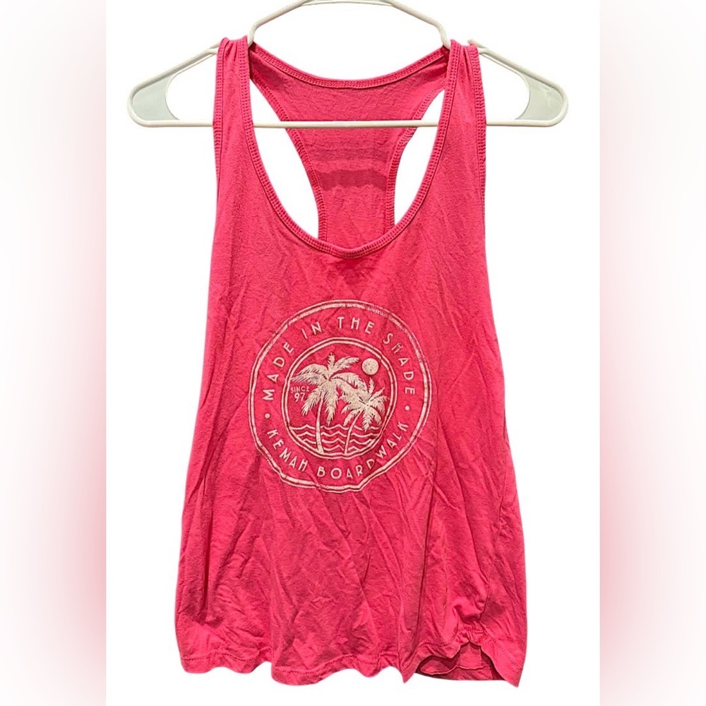Kemah tx boardwalk Women's Pink Tank Top MEDIUM pit to pit 16in length 26in